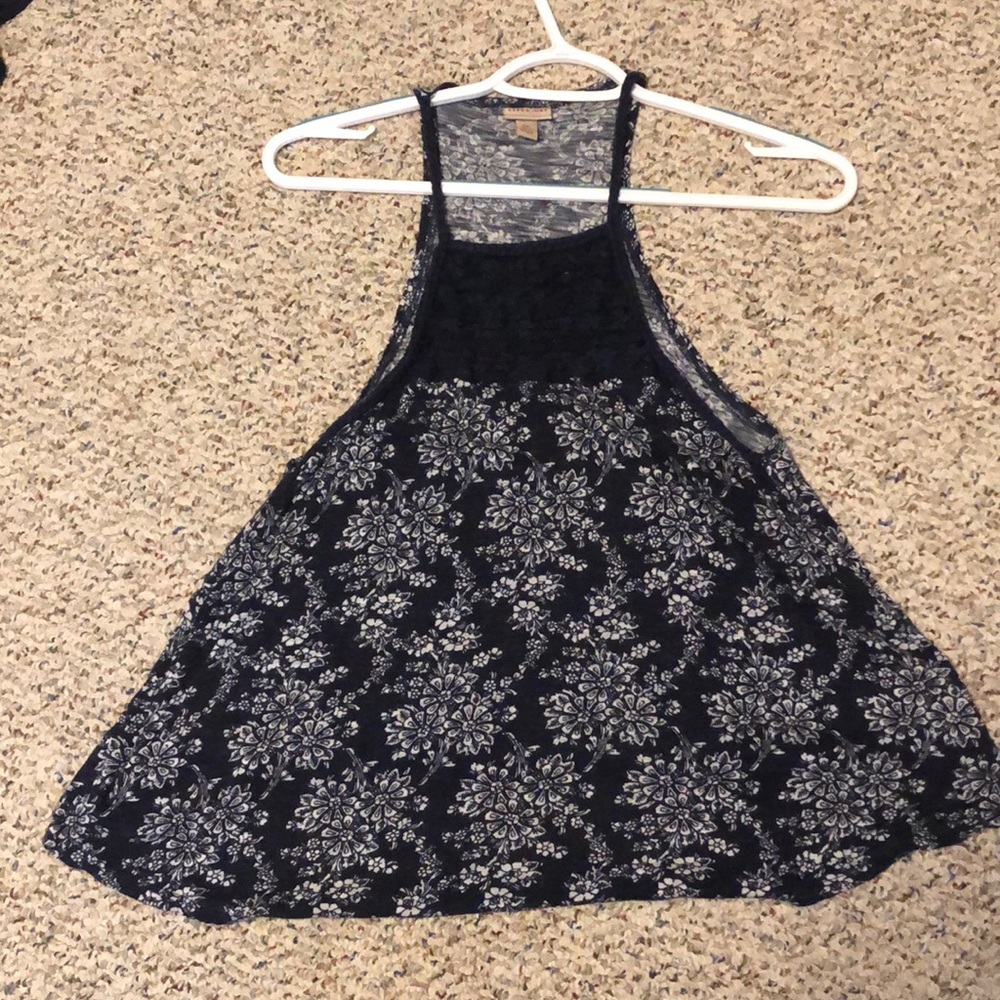 blue floral tank top